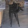 Flash Furniture Caleb Modern Commercial Barstools with Footrests – Black LeatherSoft -30 Inch – Black Matte Iron Frame – Armless – Set of 2(Black Leathersoft/Black)