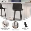 Flash Furniture Caleb Modern Commercial Barstools with Footrests – Black LeatherSoft -30 Inch – Black Matte Iron Frame – Armless – Set of 2(Black Leathersoft/Black)