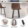 Flash Furniture Caleb Modern Commercial Barstools with Footrests – Black LeatherSoft -30 Inch – Black Matte Iron Frame – Armless – Set of 2(Chocolate Brown Leathersoft/Black)