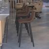 Flash Furniture Caleb Modern Commercial Barstools with Footrests – Black LeatherSoft -30 Inch – Black Matte Iron Frame – Armless – Set of 2(Chocolate Brown Leathersoft/Black)