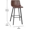 Flash Furniture Caleb Modern Commercial Barstools with Footrests – Black LeatherSoft -30 Inch – Black Matte Iron Frame – Armless – Set of 2(Chocolate Brown Leathersoft/Black)