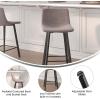 Flash Furniture Caleb Modern Commercial Barstools with Footrests – Black LeatherSoft -30 Inch – Black Matte Iron Frame – Armless – Set of 2(Gray Leathersoft/Black)