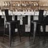 Flash Furniture Carly Commercial Grade 30″ High Black Metal Indoor-Outdoor Bar Height Stool with Back and Black Polystyrene Seat(Black/Black)