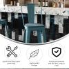 Flash Furniture Carly Commercial Grade 30″ High Black Metal Indoor-Outdoor Bar Height Stool with Back and Black Polystyrene Seat(Kelly Blue-teal/Teal-blue)