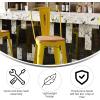 Flash Furniture Carly Commercial Grade 30″ High Black Metal Indoor-Outdoor Bar Height Stool with Back and Black Polystyrene Seat(Yellow/Teak)