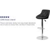 Flash Furniture Contemporary Brown Vinyl Bucket Seat Adjustable Height Barstool with Diamond Pattern Back and Chrome Base(Black)