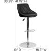 Flash Furniture Contemporary Brown Vinyl Bucket Seat Adjustable Height Barstool with Diamond Pattern Back and Chrome Base(Black)