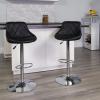 Flash Furniture Contemporary Brown Vinyl Bucket Seat Adjustable Height Barstool with Diamond Pattern Back and Chrome Base(Black)