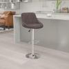 Flash Furniture Contemporary Brown Vinyl Bucket Seat Adjustable Height Barstool with Diamond Pattern Back and Chrome Base(Brown)