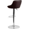 Flash Furniture Contemporary Brown Vinyl Bucket Seat Adjustable Height Barstool with Diamond Pattern Back and Chrome Base(Brown)