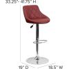 Flash Furniture Contemporary Brown Vinyl Bucket Seat Adjustable Height Barstool with Diamond Pattern Back and Chrome Base(Burgundy)