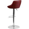 Flash Furniture Contemporary Brown Vinyl Bucket Seat Adjustable Height Barstool with Diamond Pattern Back and Chrome Base(Burgundy)