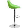Flash Furniture Contemporary Brown Vinyl Bucket Seat Adjustable Height Barstool with Diamond Pattern Back and Chrome Base(Green)