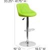 Flash Furniture Contemporary Brown Vinyl Bucket Seat Adjustable Height Barstool with Diamond Pattern Back and Chrome Base(Green)