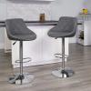 Flash Furniture Contemporary Brown Vinyl Bucket Seat Adjustable Height Barstool with Diamond Pattern Back and Chrome Base(Grey)