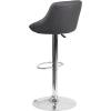 Flash Furniture Contemporary Brown Vinyl Bucket Seat Adjustable Height Barstool with Diamond Pattern Back and Chrome Base(Grey)