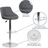 Flash Furniture Contemporary Brown Vinyl Bucket Seat Adjustable Height Barstool with Diamond Pattern Back and Chrome Base(Grey)