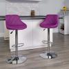 Flash Furniture Contemporary Brown Vinyl Bucket Seat Adjustable Height Barstool with Diamond Pattern Back and Chrome Base(Purple)