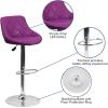 Flash Furniture Contemporary Brown Vinyl Bucket Seat Adjustable Height Barstool with Diamond Pattern Back and Chrome Base(Purple)