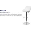 Flash Furniture Contemporary Brown Vinyl Bucket Seat Adjustable Height Barstool with Diamond Pattern Back and Chrome Base(White)