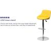 Flash Furniture Contemporary Brown Vinyl Bucket Seat Adjustable Height Barstool with Diamond Pattern Back and Chrome Base(Yellow)