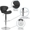 Flash Furniture Contemporary Charcoal Fabric Adjustable Height Barstool with Curved Back and Chrome Base(Black Vinyl)