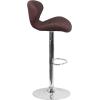 Flash Furniture Contemporary Charcoal Fabric Adjustable Height Barstool with Curved Back and Chrome Base(Brown Fabric)