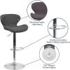 Flash Furniture Contemporary Charcoal Fabric Adjustable Height Barstool with Curved Back and Chrome Base(Charcoal Fabric)