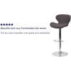 Flash Furniture Contemporary Charcoal Fabric Adjustable Height Barstool with Curved Back and Chrome Base(Charcoal Fabric)