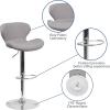 Flash Furniture Contemporary Charcoal Fabric Adjustable Height Barstool with Curved Back and Chrome Base(Gray Fabric)
