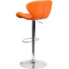 Flash Furniture Contemporary Charcoal Fabric Adjustable Height Barstool with Curved Back and Chrome Base(Orange Vinyl)