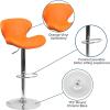 Flash Furniture Contemporary Charcoal Fabric Adjustable Height Barstool with Curved Back and Chrome Base(Orange Vinyl)