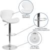 Flash Furniture Contemporary Charcoal Fabric Adjustable Height Barstool with Curved Back and Chrome Base(White Vinyl)