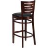 Flash Furniture Darby Series Slat Back Walnut Wood Restaurant Barstool – Black Vinyl Seat(Black Vinyl Seat/Walnut Wood Frame)