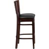 Flash Furniture Darby Series Slat Back Walnut Wood Restaurant Barstool – Black Vinyl Seat(Black Vinyl Seat/Walnut Wood Frame)