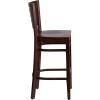 Flash Furniture Darby Series Slat Back Walnut Wood Restaurant Barstool – Black Vinyl Seat(Walnut Wood Seat/Walnut Wood Frame)