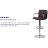 Flash Furniture Genna Adjustable Bar Stools | Set of 2 Brown Counter Height Barstools with Back and Armrest(Brown)