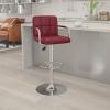 Flash Furniture Genna Adjustable Bar Stools | Set of 2 Brown Counter Height Barstools with Back and Armrest(Burgundy)