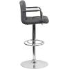 Flash Furniture Genna Adjustable Bar Stools | Set of 2 Brown Counter Height Barstools with Back and Armrest(Grey)