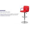 Flash Furniture Genna Adjustable Bar Stools | Set of 2 Brown Counter Height Barstools with Back and Armrest(Red)