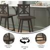 Flash Furniture Gwendolyn Commercial Modern Farmhouse Barstool – Antique White Wash Frame – Gray Wash Seat – Counter Height – 360° Swivel Seat – Integrated Footrest(Gray Wash Walnut)