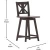 Flash Furniture Gwendolyn Commercial Modern Farmhouse Barstool – Antique White Wash Frame – Gray Wash Seat – Counter Height – 360° Swivel Seat – Integrated Footrest(Gray Wash Walnut)