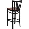 Flash Furniture HERCULES Series Black School House Back Metal Restaurant Barstool – Black Vinyl Seat (Pack of 1)(Cherry Wood Seat/Black Metal Frame)