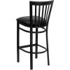 Flash Furniture HERCULES Series Black School House Back Metal Restaurant Barstool – Black Vinyl Seat (Pack of 1)(black)