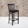Flash Furniture HERCULES Series Black School House Back Metal Restaurant Barstool – Black Vinyl Seat (Pack of 1)(black)