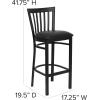 Flash Furniture HERCULES Series Black School House Back Metal Restaurant Barstool – Black Vinyl Seat (Pack of 1)(black)