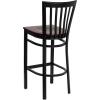 Flash Furniture HERCULES Series Black School House Back Metal Restaurant Barstool – Mahogany Wood Seat