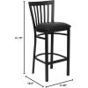 Flash Furniture HERCULES Series Black School House Back Metal Restaurant Barstool – Mahogany Wood Seat