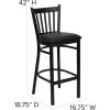 Flash Furniture HERCULES Series Black Vertical Back Metal Restaurant Barstool – Burgundy Vinyl Seat(Black Vinyl Seat/Black Metal Frame)