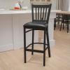 Flash Furniture HERCULES Series Black Vertical Back Metal Restaurant Barstool – Burgundy Vinyl Seat(Black Vinyl Seat/Black Metal Frame)